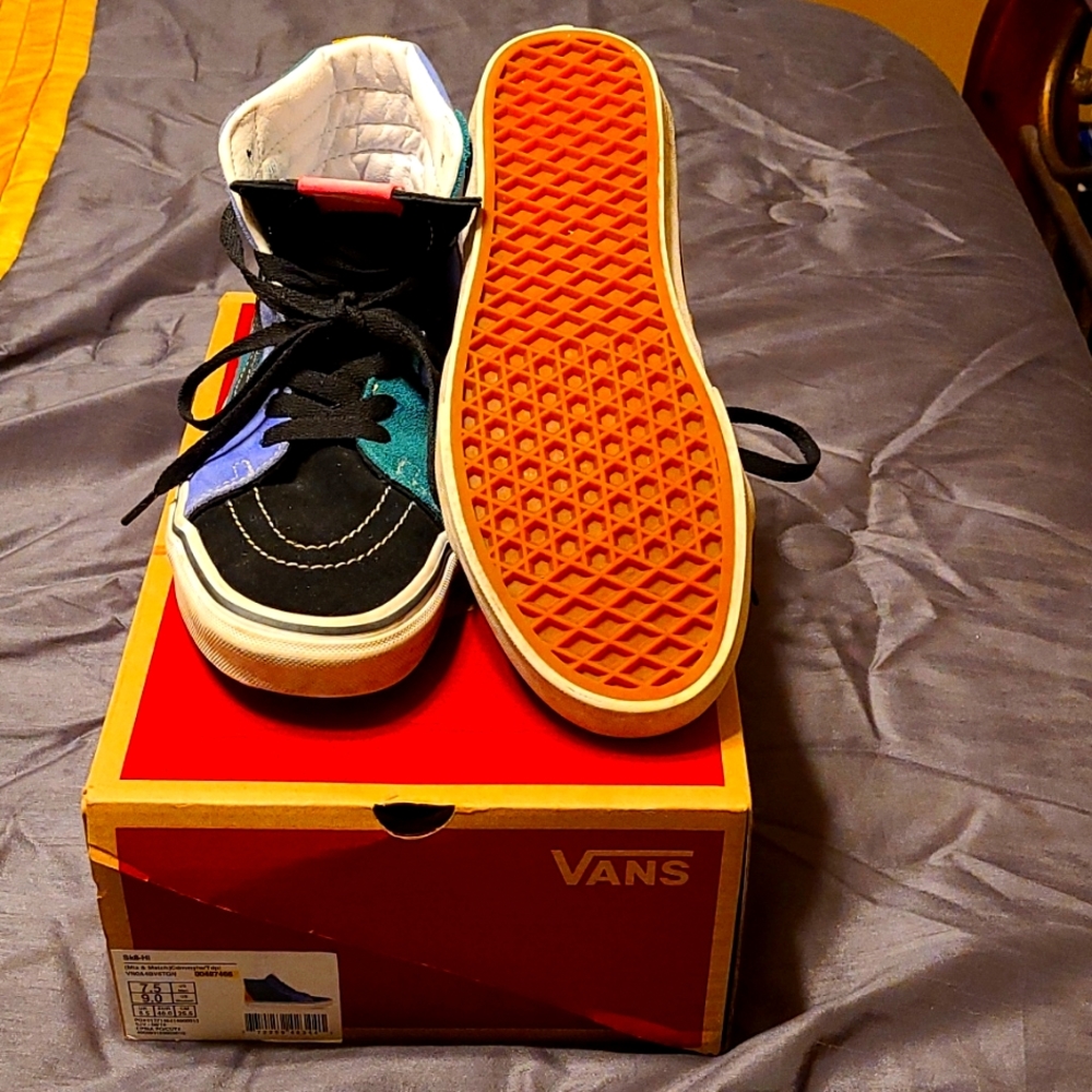 Vans Sk8 Mix& Match Cadmium Yellow/Tidepool Like New